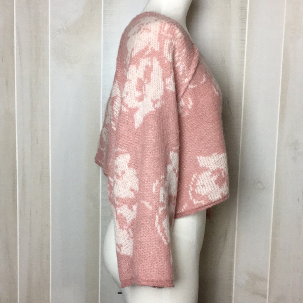 Free People Pink Oversized Crop Sweater S - Picture 5 of 8